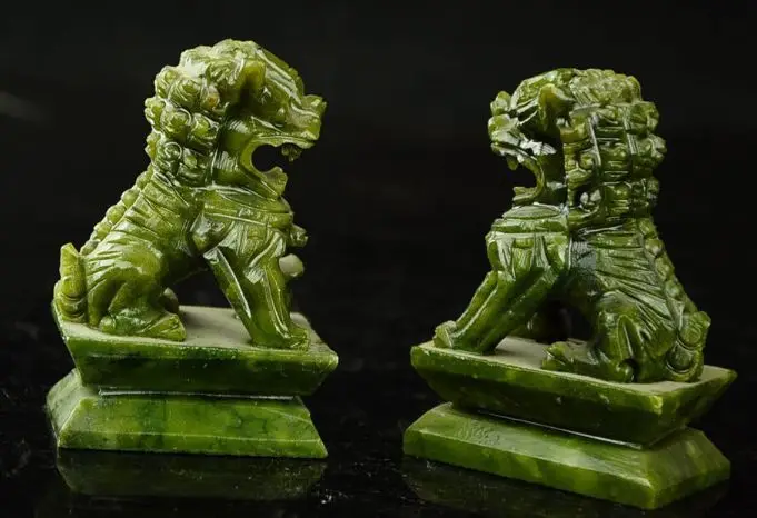 Пара 100% китайский натуральный нефрит ручной работы статуи pixiu dragon|statue china|statue