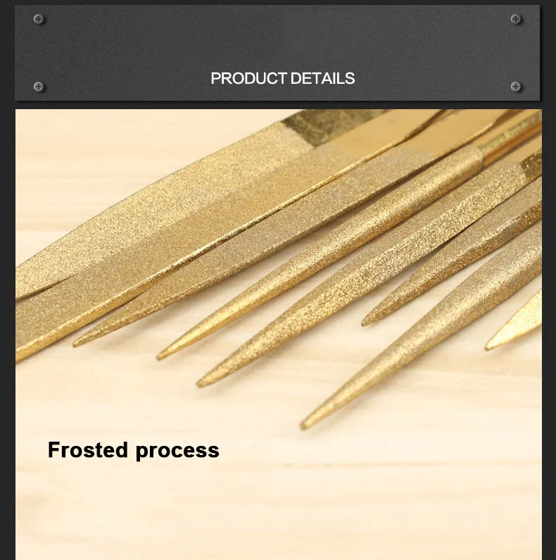 

10Pcs Mini Files Titanium Diamond Coating Needle Flat File Set for Glass Stone Jewelers Diamond Wood Carving Craft Tools
