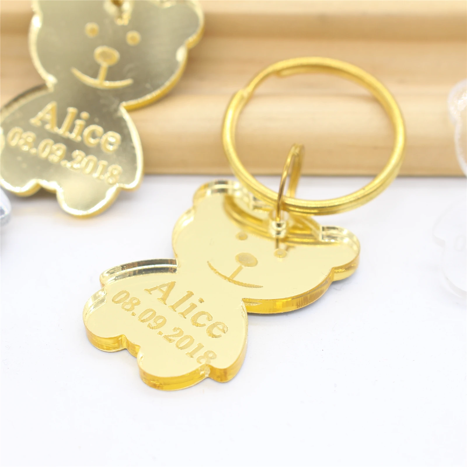 10 шт прозрачный/зеркальный персональный лазерный брелок для ключей с