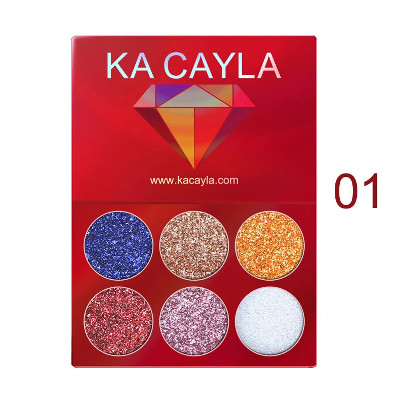 ICYCHEER 6 цветов блестящие тени для век алмазная Радужная косметика прессованные