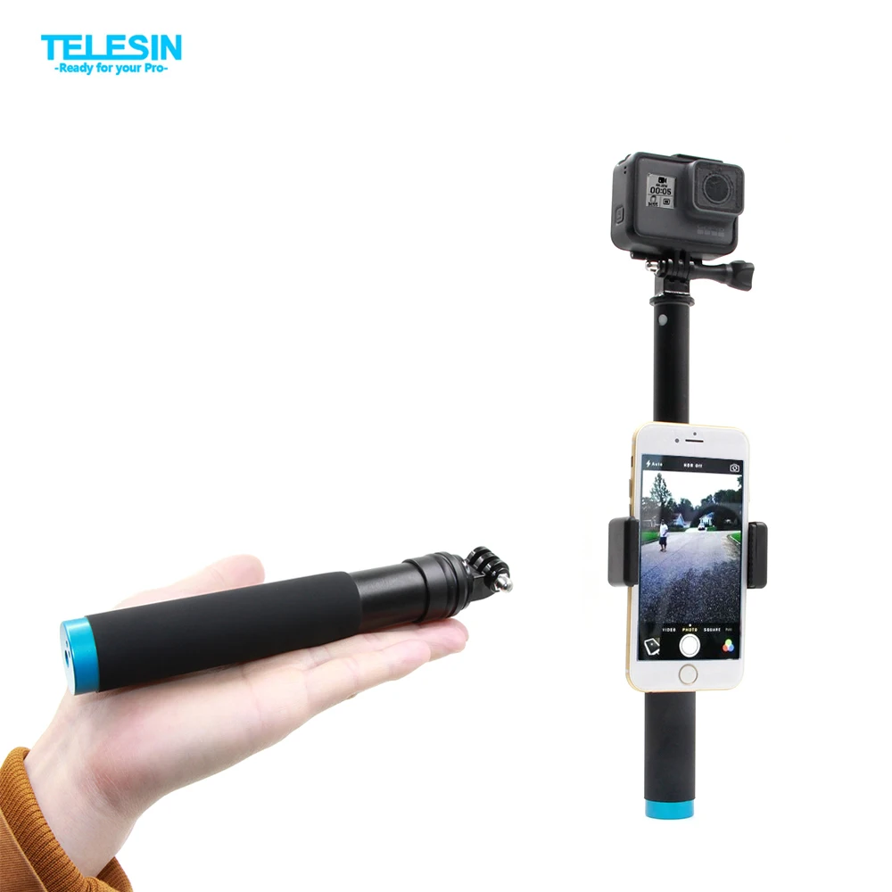 Алюминий сплав выдвижная для селфи Stick монопод штатив подставка SJCAM YI GoPro Hero 6 5 4 3