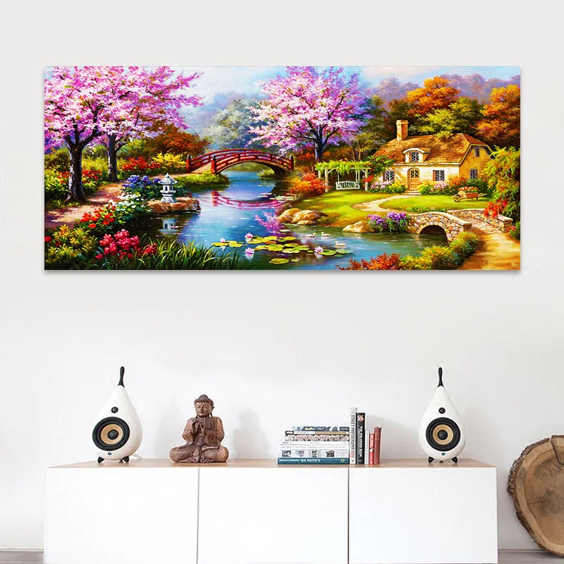 DPF 5d круглая Алмазная картина вышивка крестиком пейзаж маслом каюта подарок