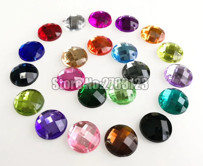 Акриловые стразы круглой формы высокого качества с двумя отверстиями аксессуары