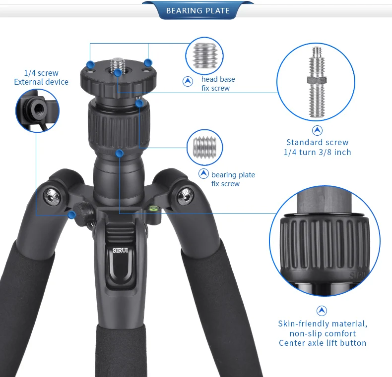 SIRUI T1205SK Reflex Carbon Fiber штатив монопод стенд SLR Камера Портативный Треугольный Кронштейн для путешествий