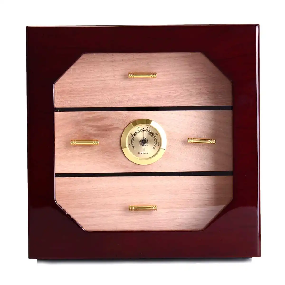 

Luxury Cigar Humidor Box Hand Made Cabinet Cigarette Storage Case Holder with Humidifer Hygrometer Wooden Glossy 3 Layers