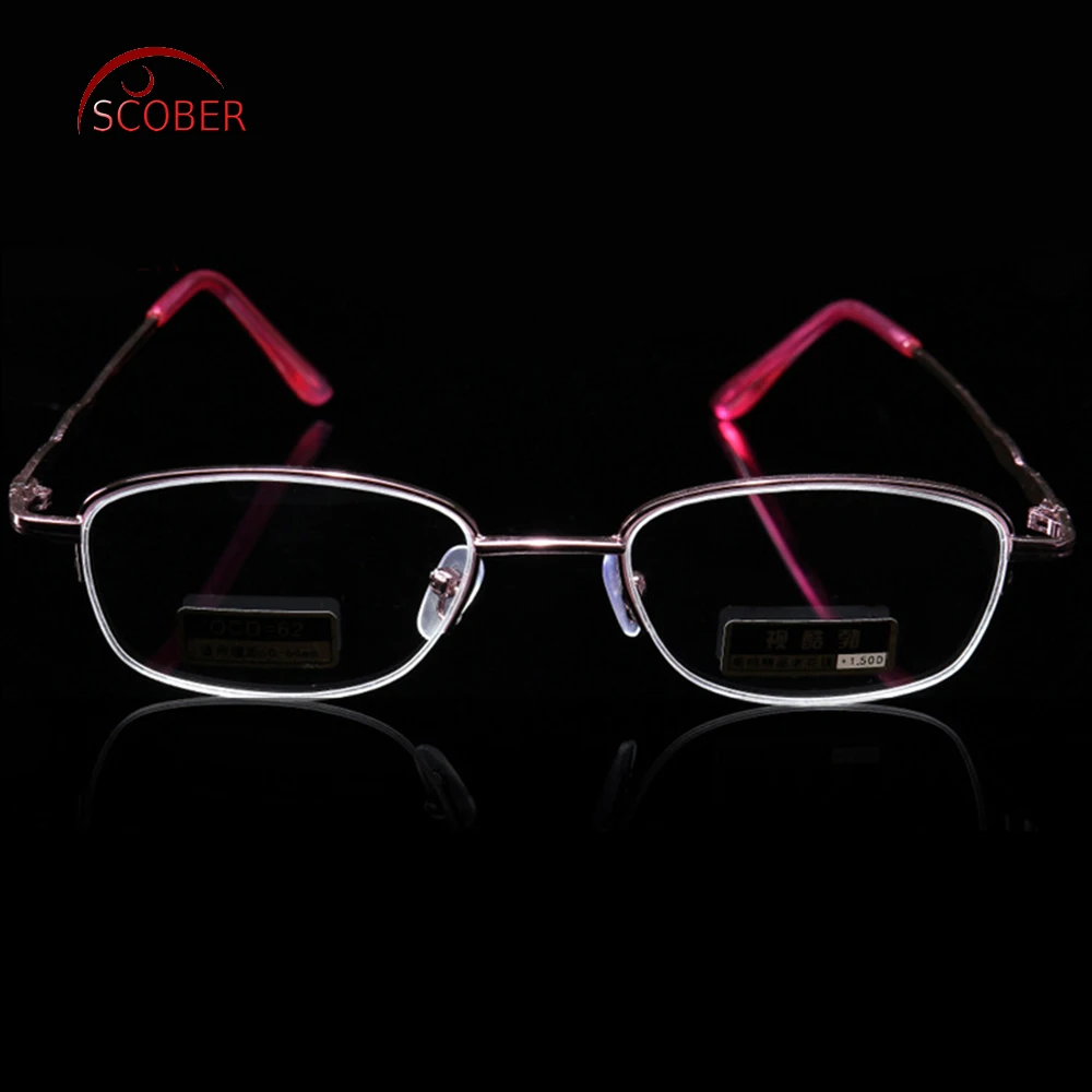 

Design Semi-Rimless Coated Lenses Fashion Pink Women Reading Glasses +0.5 +0.75 +1 TO +6 With Case