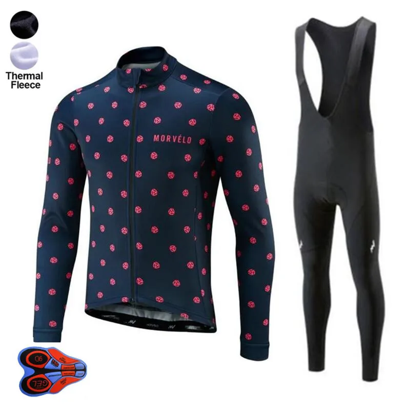 С длинным рукавом Ropa Ciclismo Invierno майки спортивные/зима термальность флис MTB Велосипедный спорт костюмы для мужчин 9D гель PAD велосипед одежда - Цвет: 17