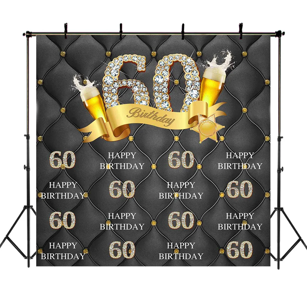 Фотофон NeoBack 30th 40th 50th 60th 70th день рождения бокал для вина декорированный Золотой