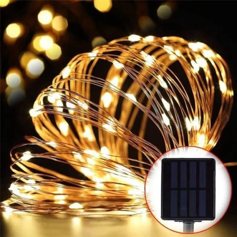 22 м 200led Солнечная Светодиодная лампа светильник 12M 100LED RGB один Цвет украшения для