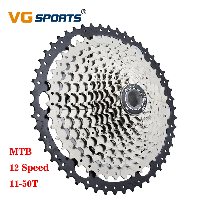 VG спорт MTB Сверхлегкий 12 Скоростей 11-50 T/52 T велосипед свободного хода звездочки велосипед кассета cdg cog 12S Золото Горный велосипед колесо - Цвет: 12s 11-50T silver
