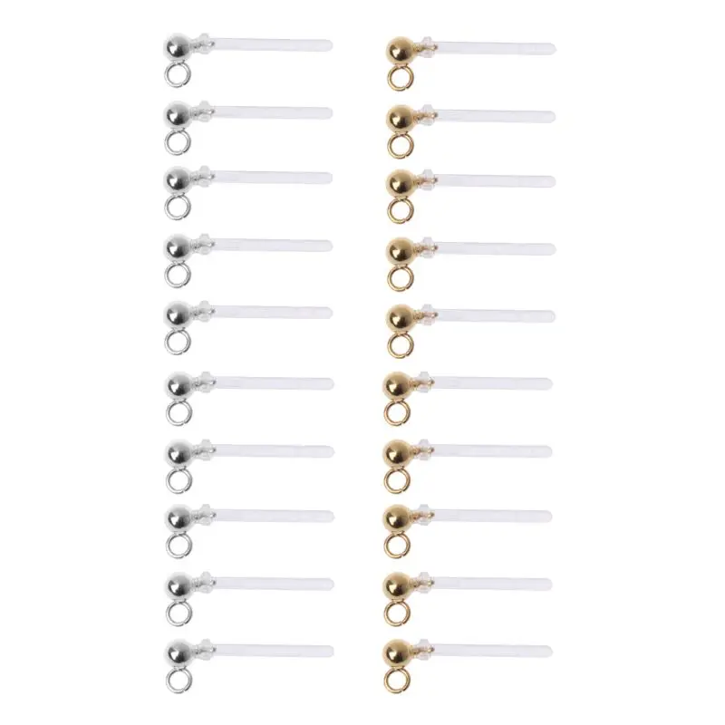 

ANGELADY 10Pcs Allergy-Free Resin Clear Earring Converter Jewelry Making for Pierced Ears