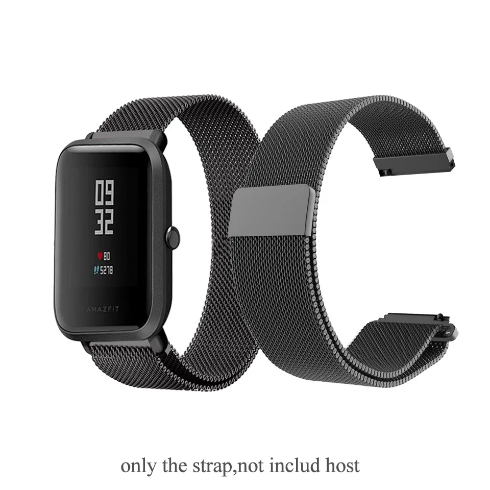 20 mm Youth Version Mijobs металлическая Миланская петля для Xiaomi Huami AMAZFIT Bip Bit ремешок 20 мм 22 мм ремешок для Xiaomi Amazfit GTS ремень - Цвет: 20 mm Youth Version