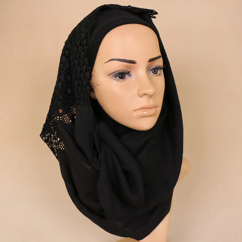 

women shawl scarves mujer muslim hijab turban beads stole echarpes plain neck wrap hijab shawl muslim scarf cotton long wrap