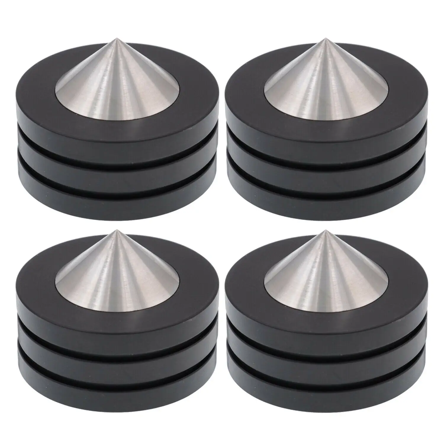 4PCS AUDIO FEET 49x36mm 304 Stainless Steel Graphite Speaker Cabine Amplifier Turntable CD Player Radio DAC Isolation Spike Base