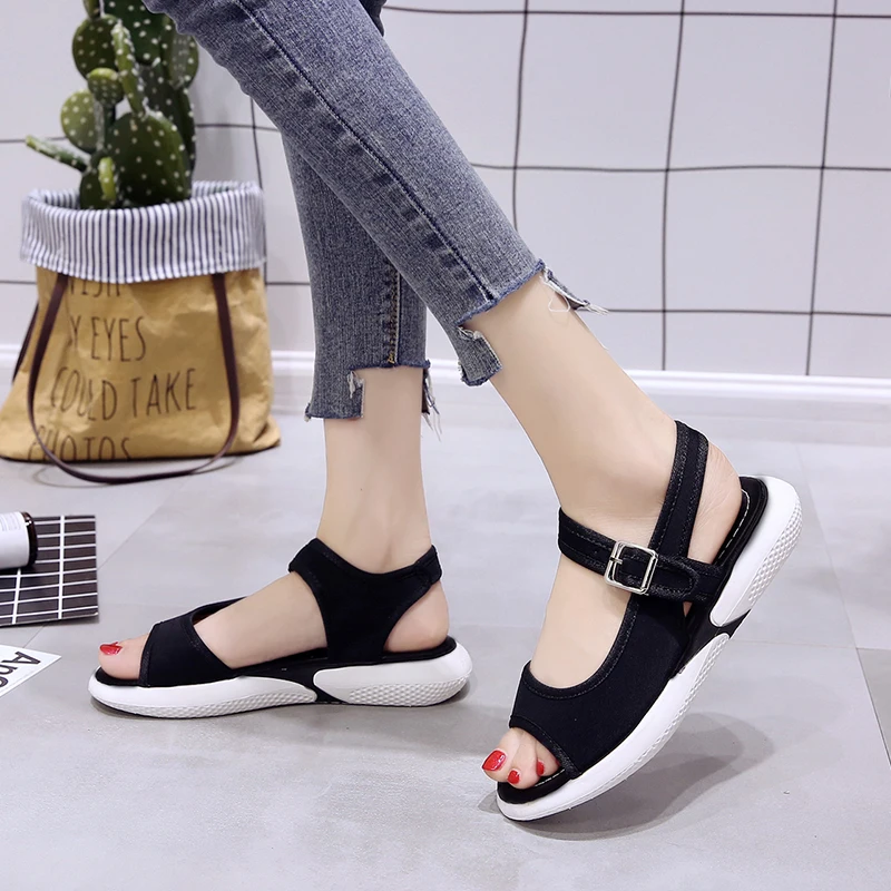 TESSFFEL 2019 Summer Casual Sandals Female buckle soft bottom flat shoes comfortable fisherman fashion sandals women | Обувь
