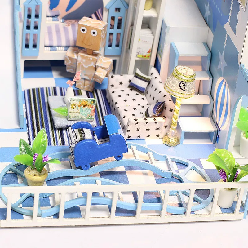 Детский Маленький Wish 3D Деревянный Кукольный дом DIY Ручная работа миниатюрный