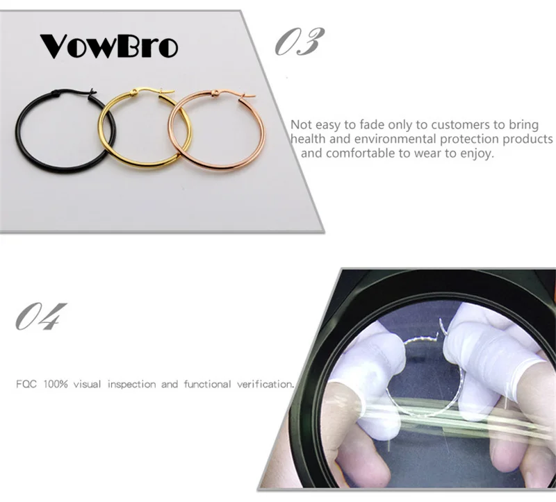 VowBro pendientes Mujer серьги-кольца из нержавеющей стали золотой/Серебряный Цветной Круг Серьга баскетбольное кольцо для женщин/девушек ювелирные изделия