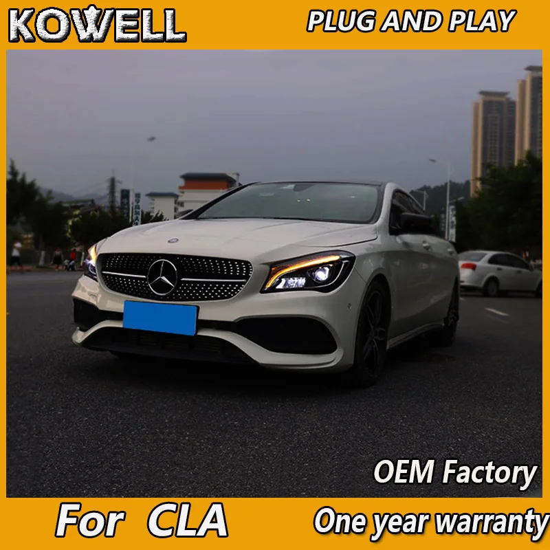 

Car Styling Head Lamp For Benz CLA 2014-2018 Headlights ALL LED Headlight Daytime Running Light DRL Bi-LED LENS