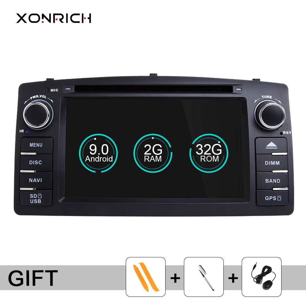 Автомобильный мультимедийный плеер Xonrich 2Din Android 9 0 для Toyota Corolla E120 BYD F3 Стерео GPS DVD