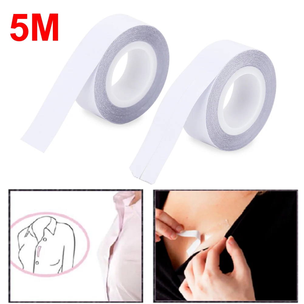 

5M Waterproof Dress Cloth Tape Double-sided Secret Body Adhesive Breast Bra Strip Safe Transparent Clear Lingerie Tape