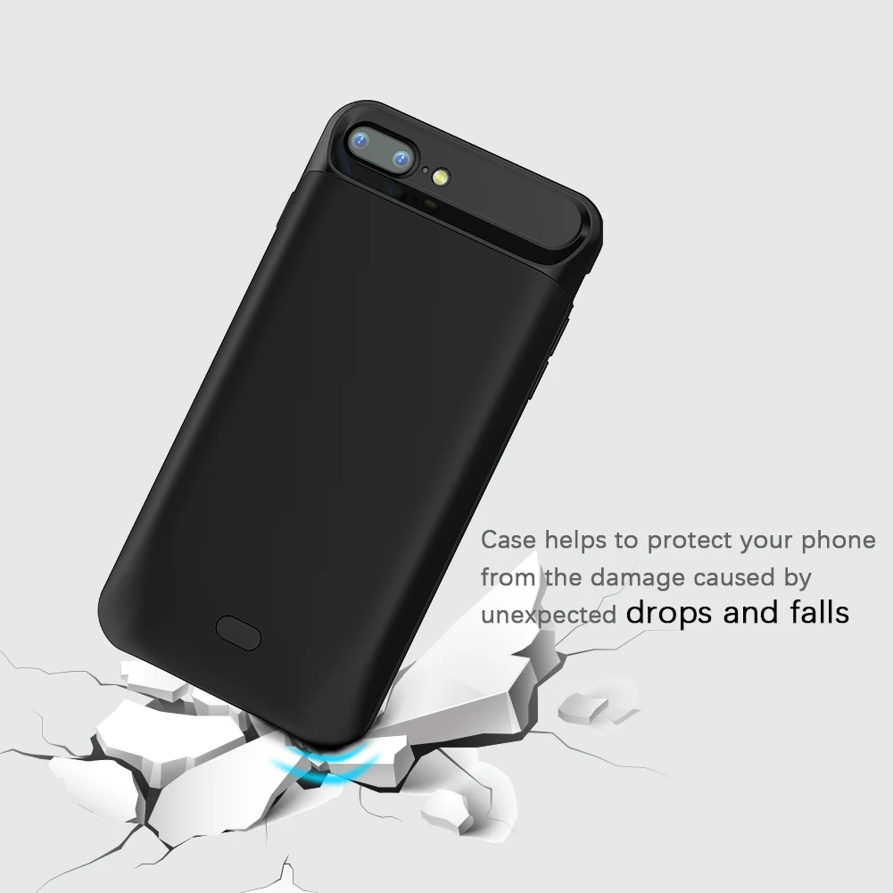 7200 мАч чехол для зарядного устройства для iPhone 7 Plus/8 Plus чехол для внешнего резервного зарядного устройства Внешний Аккумулятор Чехол для зарядного устройства чехол для внешнего аккумулятора