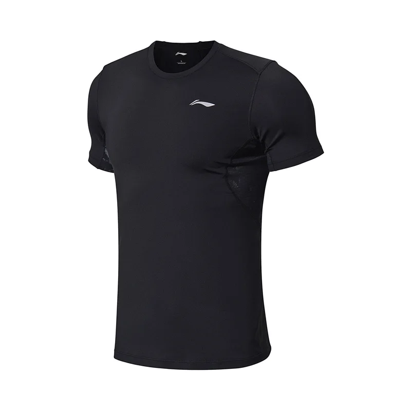 Li-Ning мужские футболки для тренировок, для спортзала, для сухой, 88% нейлон, 12% спандекс, облегающие, с дышащей подкладкой, спортивные футболки, топы ATSN037 MTS2783 - Цвет: ATSN037-3H