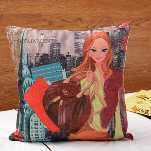 Чехол на подушку в стиле ретро Винтажный чехол с изображением Эйфелевой башни