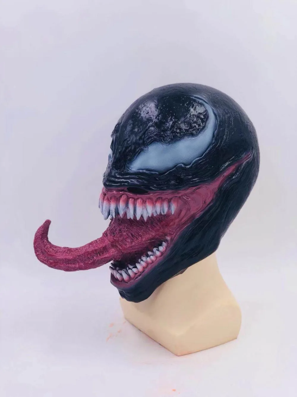 Латексная Маска Venom с длинным языком, латексная маска Venom, Шапка-бини, латексные маски Venom, шлем, Вечерние Маски на Хэллоуин