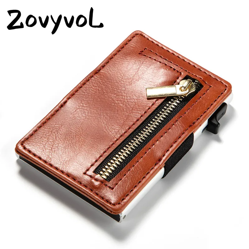 

ZOVYVOL 2019 New Arrival Credit Card Holder Business PU Leather Carbon Fiber Black Card Wallet Card Case RFID Blocking Purses