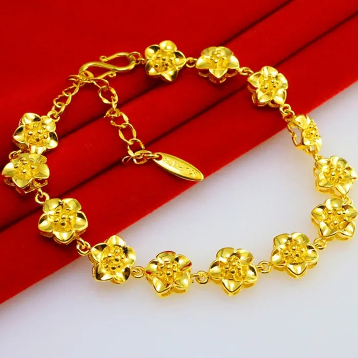Rose Flower Girls Bracelet Yellow Gold Filled Delicate Womens Bridal Wedding Jewelry Adjustable | Украшения и аксессуары