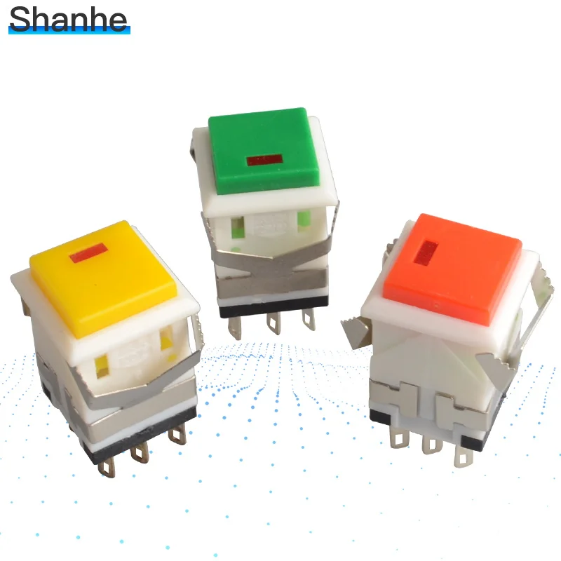 KD2 21 самоблокирующийся с 3v led переключателем 3A/250V 6A/125V оснастки 2NO2NC квадратный