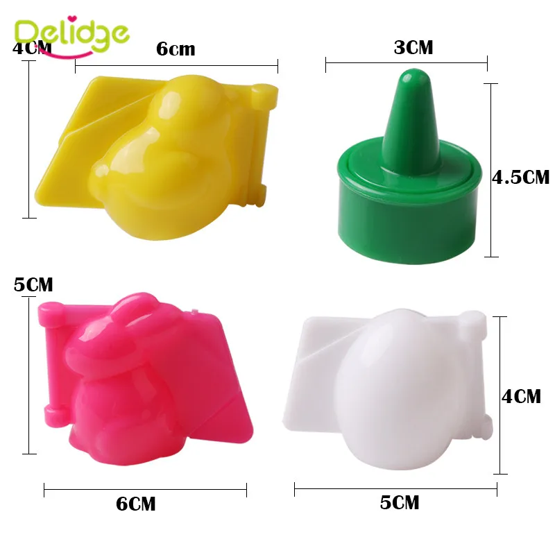 Delidge 4 шт./компл. Пластиковая форма для помадки в виде животных 3D резак печенья