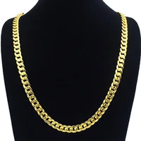mes yellow gold filled hammered necklace chain 24in 9mm solid curb chain gf jewelry
