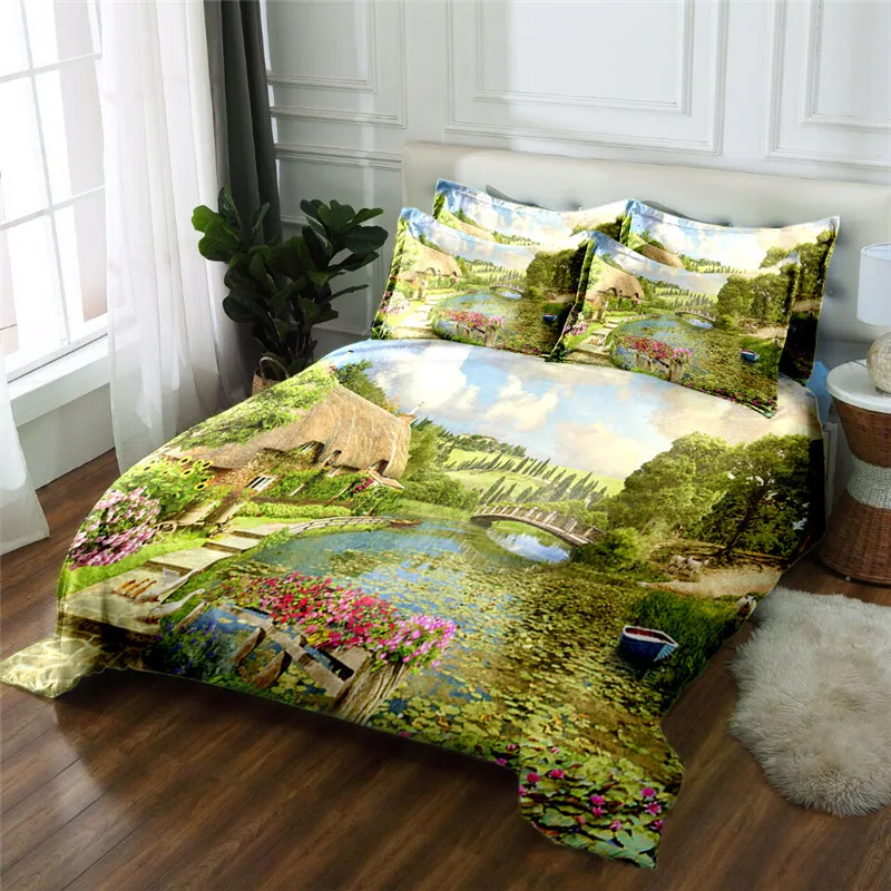 Комплект постельного белья из полиэстера с 3D принтом|sheet set|duvet cover setbedding set |