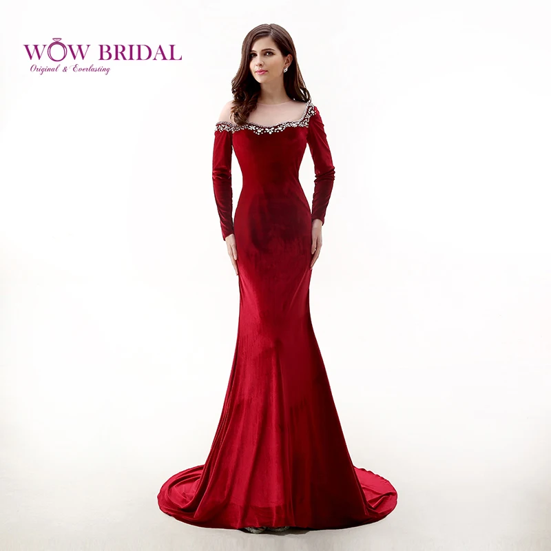 Элегантное бархатное вечернее платье Wowbridal 2021 прозрачное велюровое Русалка с