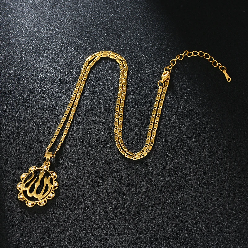 Trendy Gold Color Middle Eastern Arab Muslim pendant Necklaces for Islam Religous women jewelry Bijoux Femme | Украшения и