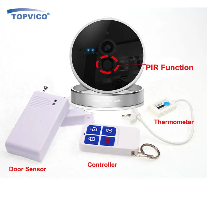 1080P Беспроводная сигнализация WIFI ip-камера с датчиком движения + 433 МГц датчик