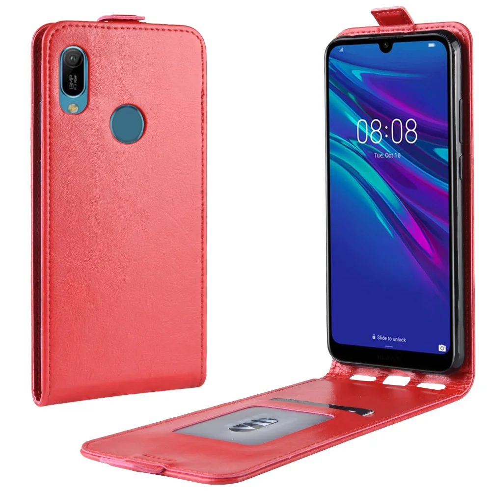 Роскошный флип чехол из искусственной кожи для Huawei Y5 2019 вертикальный Открытый