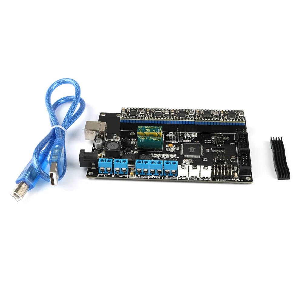 TriGorilla материнская плата совместима Mega2560 и RAMPS1.4 интегрированная плата контроллера+ 5 шт. A4988 Драйвер для Kossel Prusa i3 CNC