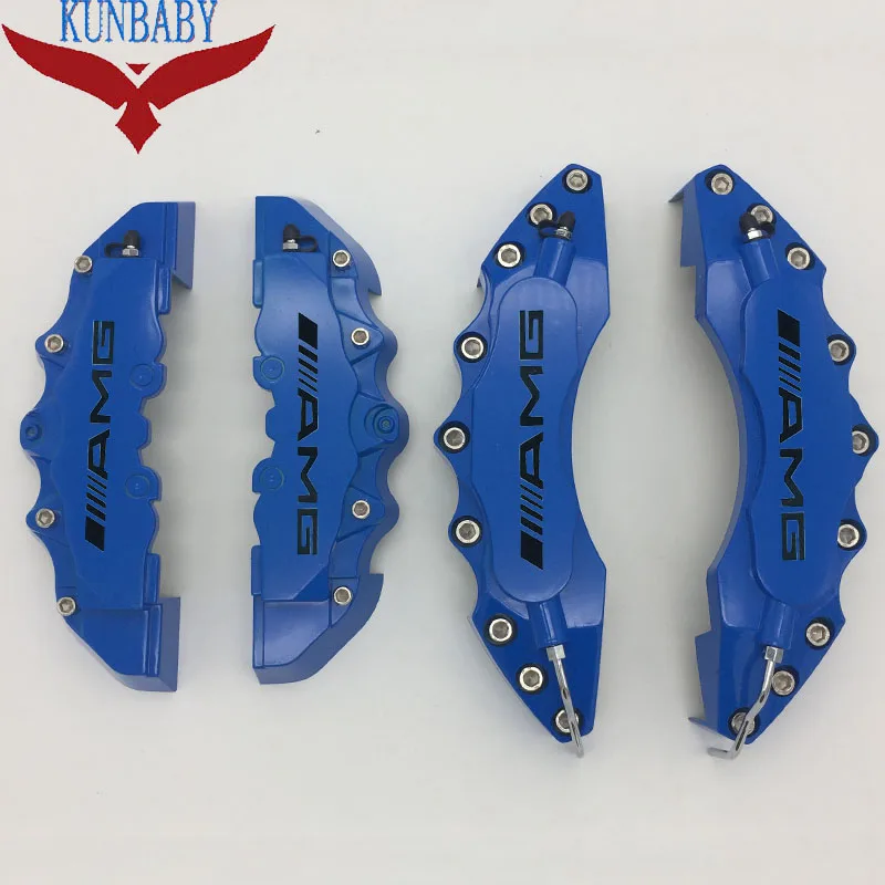 Blue 4 шт. ABS пластик пустой диск Тормозной суппорт крышки с бумагой черный AM G Размер XL& L модель 7 с серебряными винтами для Mercede s Ben z - Название цвета: Blue