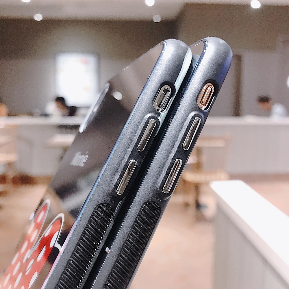Чехол для телефона для iPhone 6S 6 Plus зеркальный рисунок Микки и Минни задняя крышка чехол для iPhone XR X XS Max 6 7 8 Plus чехол Coque Fundas