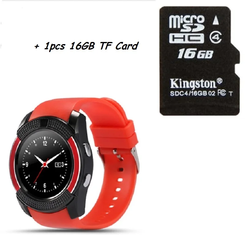 Red with TF 16GB Stepfly SM08 Смарт-часы 1,22 дюймов полный круглый дисплей 2G один nano sim bluetooth Смарт-часы - Цвет: Red with TF 16GB