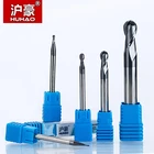 HUHAO 1pc 2 flutes Ball Nose Solid Carbide End mills  CNC Milling Cutter HRC45 R0.5 0.75 1 1.75 3 5mm cnc tools milling cutter