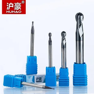 HUHAO 1pc 2 flutes Ball Nose Solid Carbide End mills  CNC Milling Cutter HRC45 R0.5 0.75 1 1.75 3 5mm cnc tools milling cutter