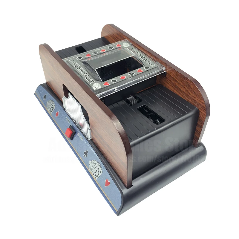 2 колоды широкие покер КАРТЫ Shuffler Автоматическая Деревянная Карта для игры в