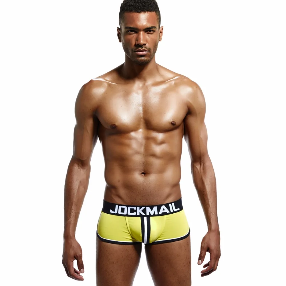 Бренд JOCKMAIL, мужское нижнее белье, боксеры, шорты, открытая спина, ягодицы, хлопок, сексуальное, открытая спина, гей, мужское нижнее белье, JockStrap cuecas, Гей Трусы
