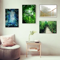 tropical jungle landscape artwork posters and prints canvas art painting wall pictures for living room decoration home decor