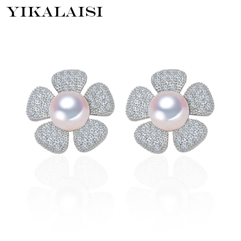 Серьги женские из серебра 2017 пробы с натуральным пресноводным жемчугом |