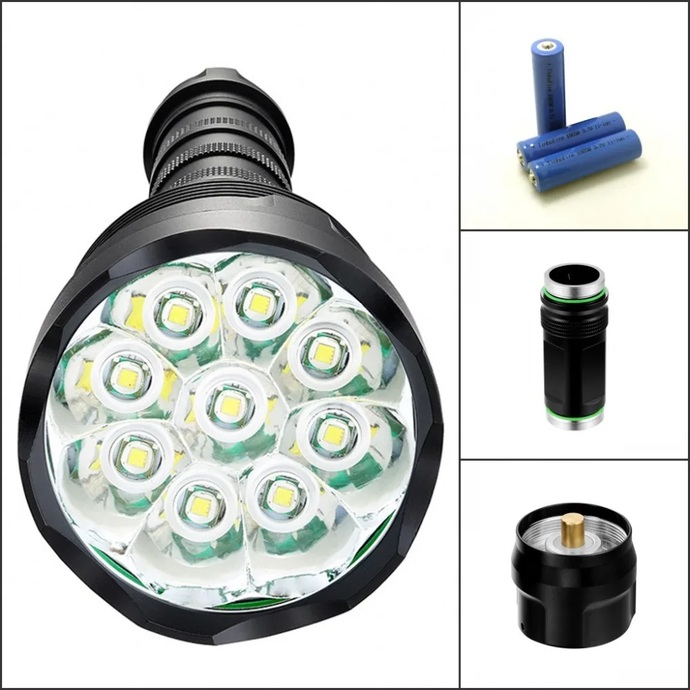 Tinhofire CX9 фонарик 9 * CREE T6 LED 5 режимов 15000 люмен Высокая мощность светодиодный для