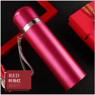 Red Thermos Cup Customized Logo with Free Stainless Steel Vacuum Flasks 500ml Gifts Lettering Advertising Cup Printing - Цвет: Red